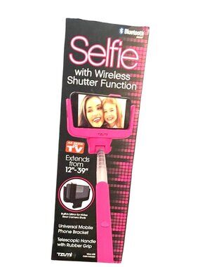 Bluetooth Selfie Stick With Wireless Tzumi Shutter Function Universal Mobile New